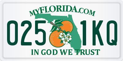 FL license plate 0251KQ