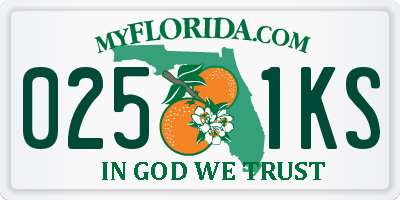 FL license plate 0251KS
