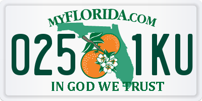 FL license plate 0251KU