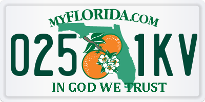 FL license plate 0251KV