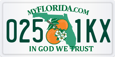 FL license plate 0251KX
