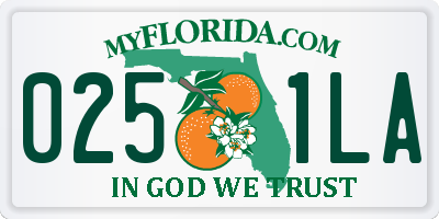 FL license plate 0251LA