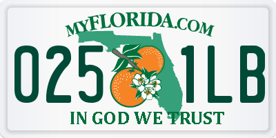 FL license plate 0251LB