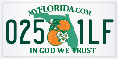 FL license plate 0251LF