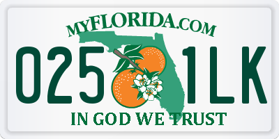FL license plate 0251LK