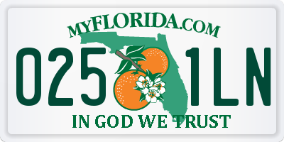 FL license plate 0251LN