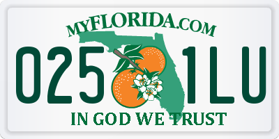 FL license plate 0251LU