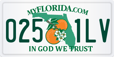 FL license plate 0251LV