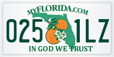 FL license plate 0251LZ