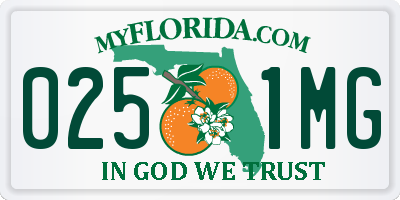 FL license plate 0251MG