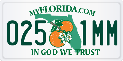FL license plate 0251MM