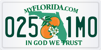 FL license plate 0251MO