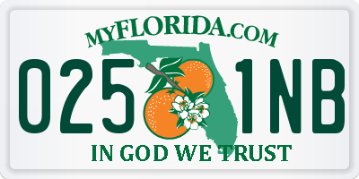 FL license plate 0251NB