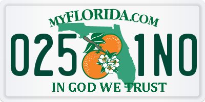 FL license plate 0251NO