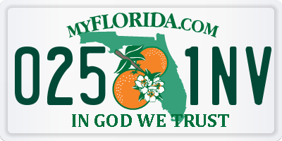 FL license plate 0251NV