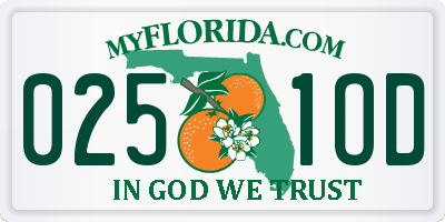 FL license plate 0251OD