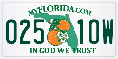 FL license plate 0251OW