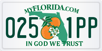 FL license plate 0251PP