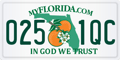 FL license plate 0251QC