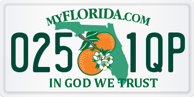 FL license plate 0251QP