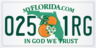 FL license plate 0251RG