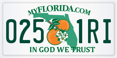 FL license plate 0251RI