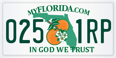 FL license plate 0251RP
