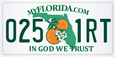 FL license plate 0251RT