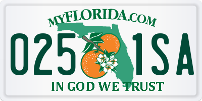 FL license plate 0251SA