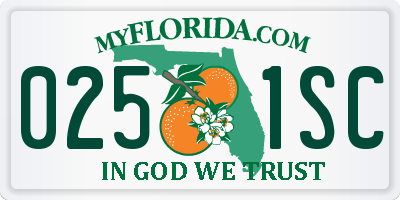 FL license plate 0251SC