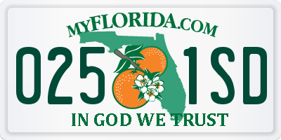 FL license plate 0251SD