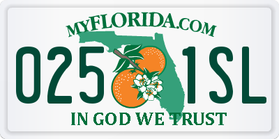 FL license plate 0251SL