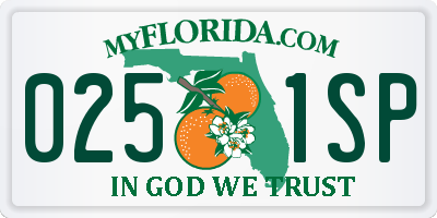 FL license plate 0251SP