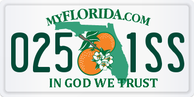 FL license plate 0251SS