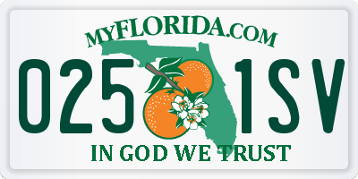 FL license plate 0251SV