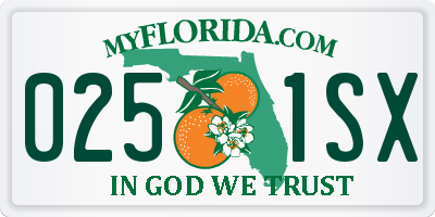 FL license plate 0251SX