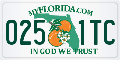 FL license plate 0251TC