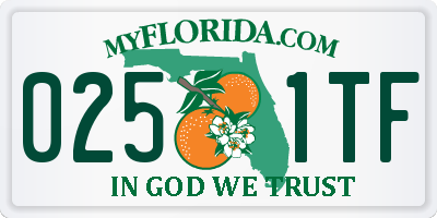 FL license plate 0251TF