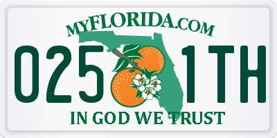 FL license plate 0251TH