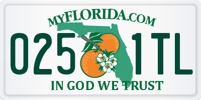 FL license plate 0251TL