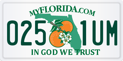 FL license plate 0251UM