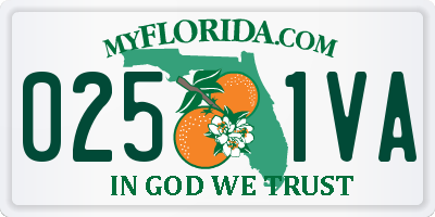 FL license plate 0251VA