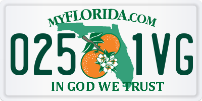 FL license plate 0251VG