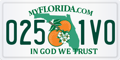 FL license plate 0251VO