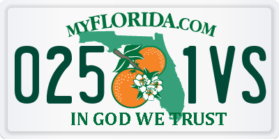 FL license plate 0251VS