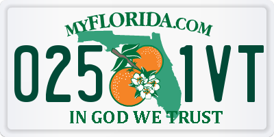 FL license plate 0251VT