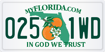 FL license plate 0251WD