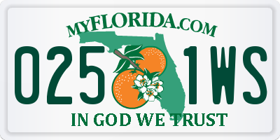 FL license plate 0251WS
