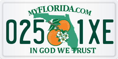 FL license plate 0251XE