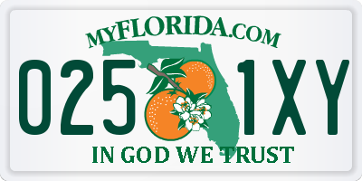 FL license plate 0251XY